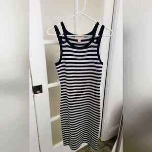 Michael Kors Navy and White Striped Dress